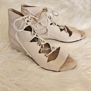 J.Crew Lace Up Wedge Heel Sandals Sz 7.5